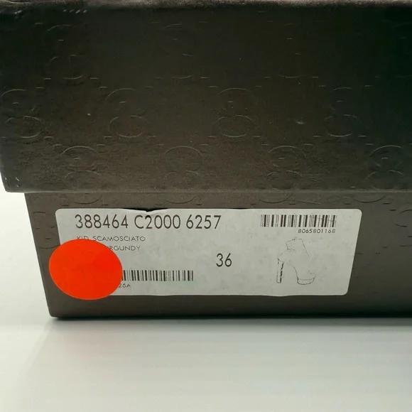 Gucci Kid Suede Red Platform Ankle Boots High Heel EU 37.5 US 7.5 - Picture 9 of 17